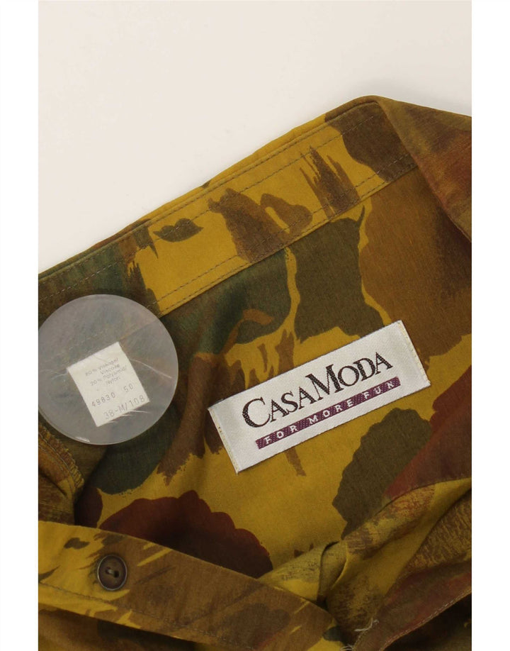 Casa Moda Ανδρικό Πουκάμισο Μέγεθος 38 Μεσαίο Πράσινο Φλοράλ Βισκόζη
