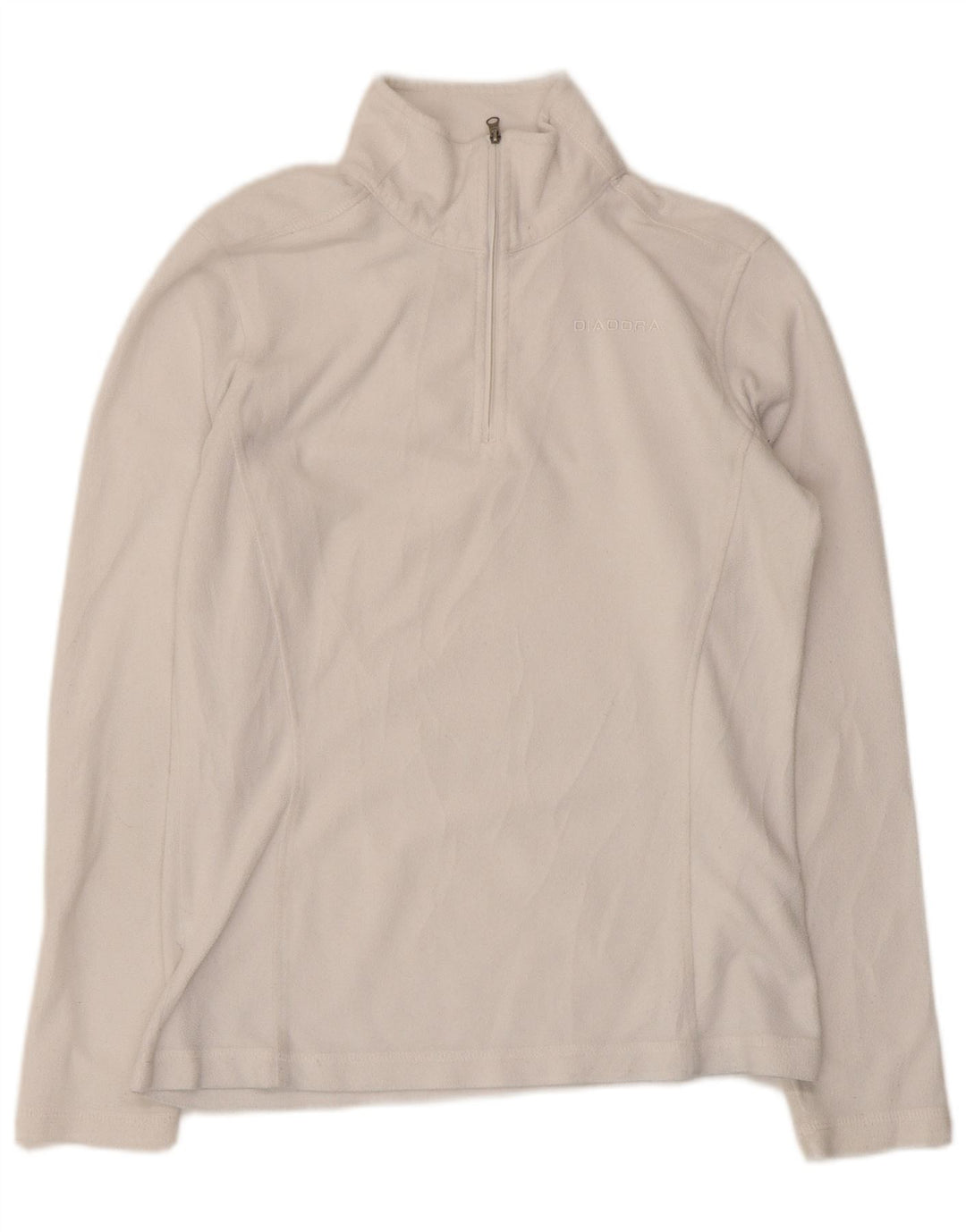 Diadora γυναικείο φερμουάρ Fleece Jumper UK 12 Medium White Polyester
