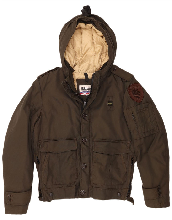 Γυναικείο Blauer Military Hooded Jacket padded UK 14 Medium Khaki Nylon