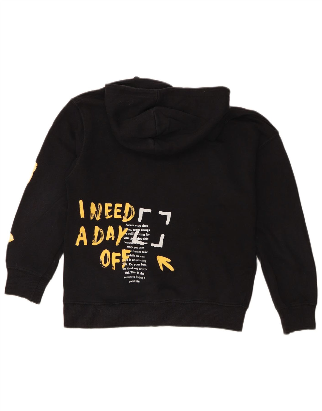 Zara Boys Graphic Hoodie Jumper 9-10 Years Black