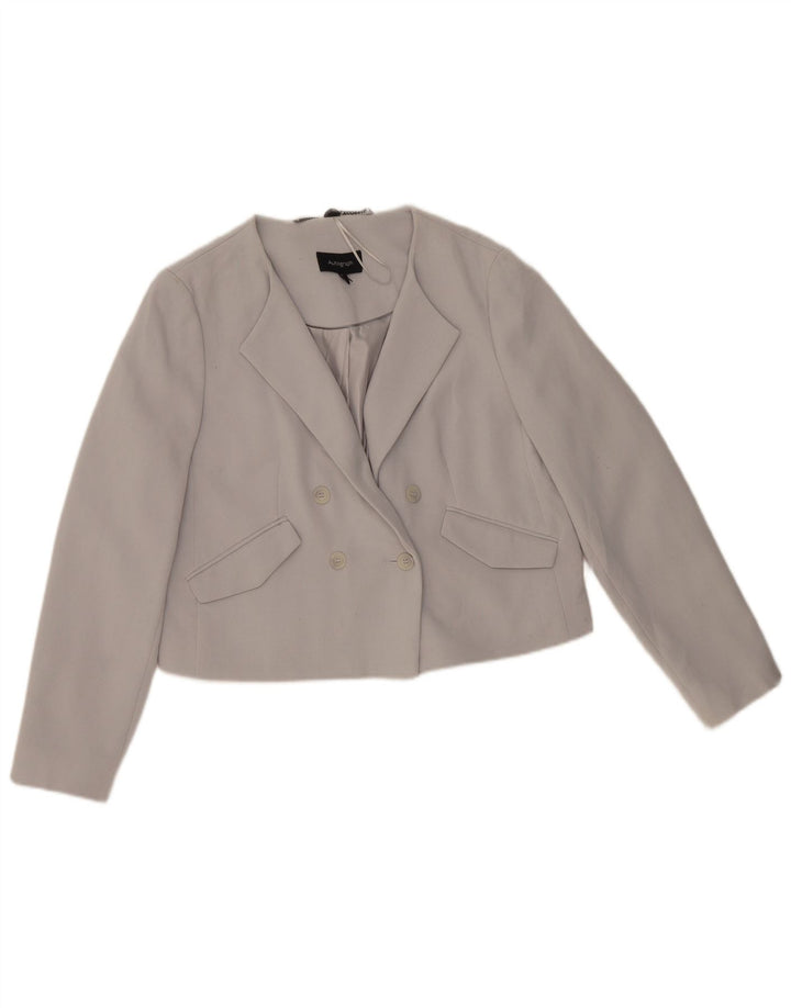 Marks & Spencer Γυναικείο σακάκι Blazer με διπλό στήθος Crop UK 12 Medium Grey