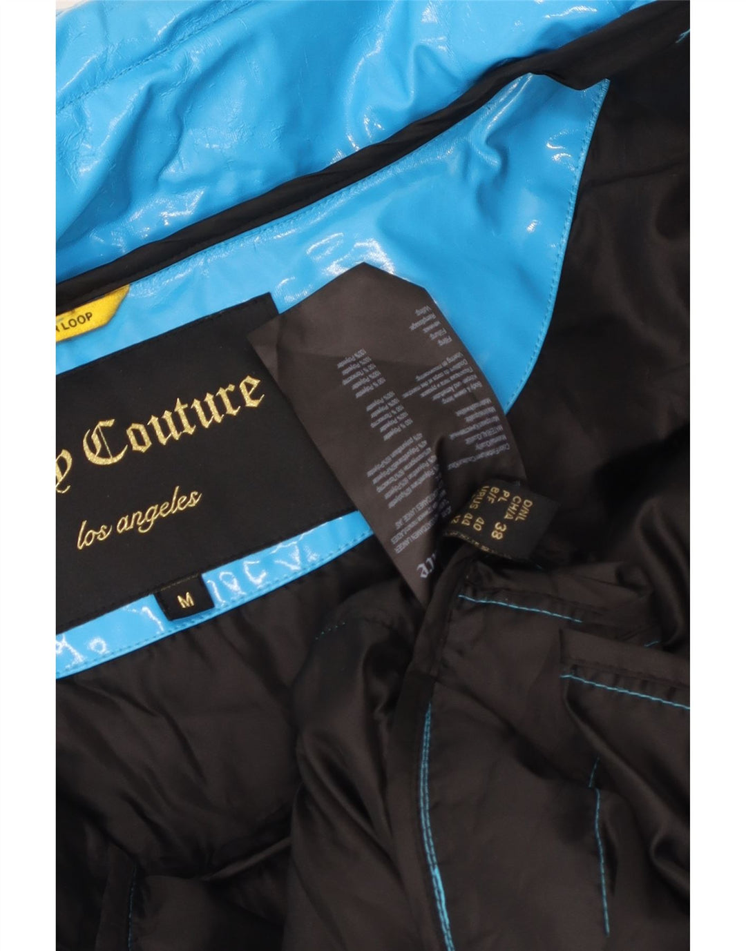 Juicy Couture Γυναικείο Υπερμεγέθη Γεμισμένο Παλτό UK 14 Μεσαίο Μπλε Πολυουρεθάνη