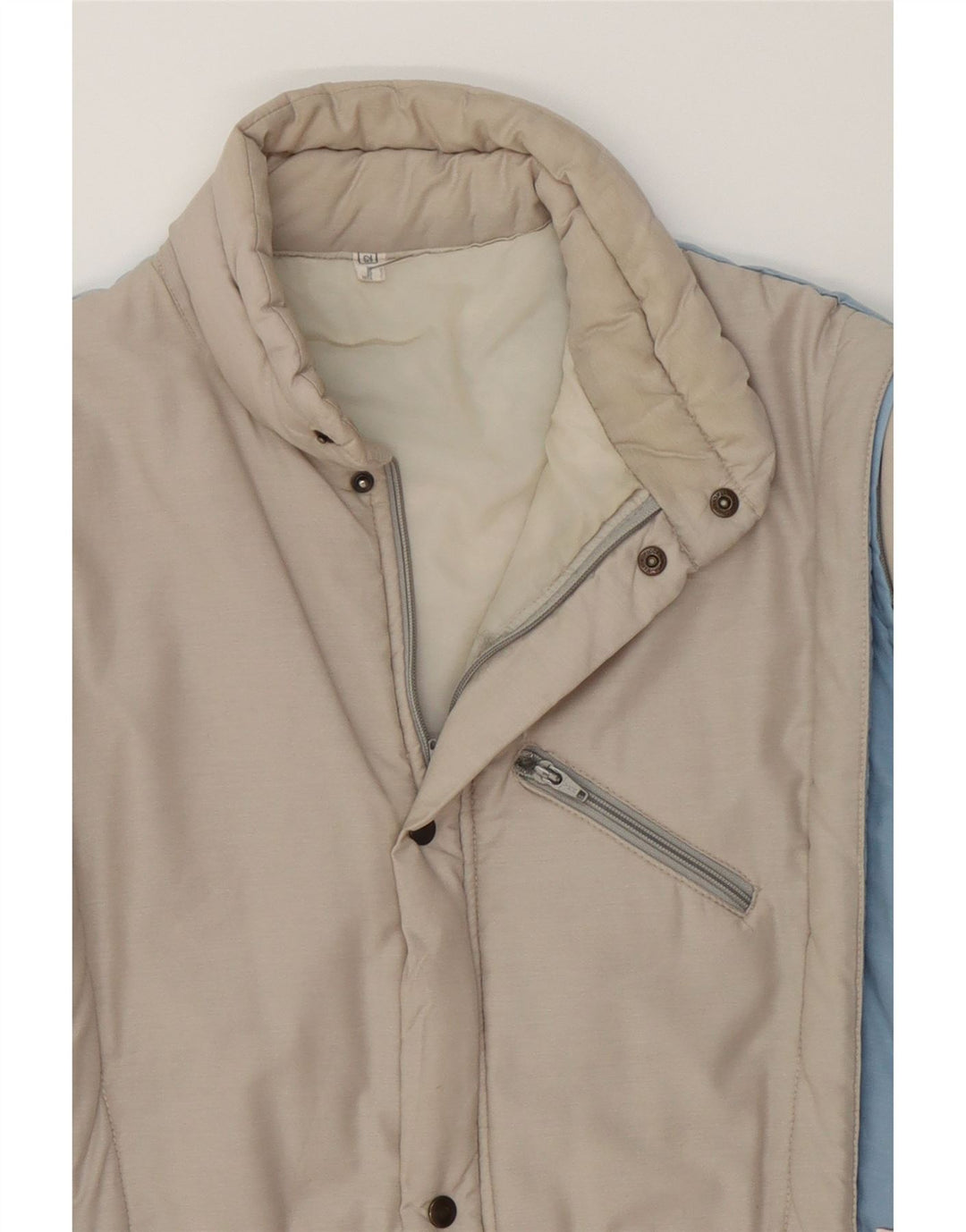 VINTAGE Mens Padded Coat IT 52 XL Grey Colourblock Cotton Vintage Vintage and Second-Hand Vintage from Messina Hembry 