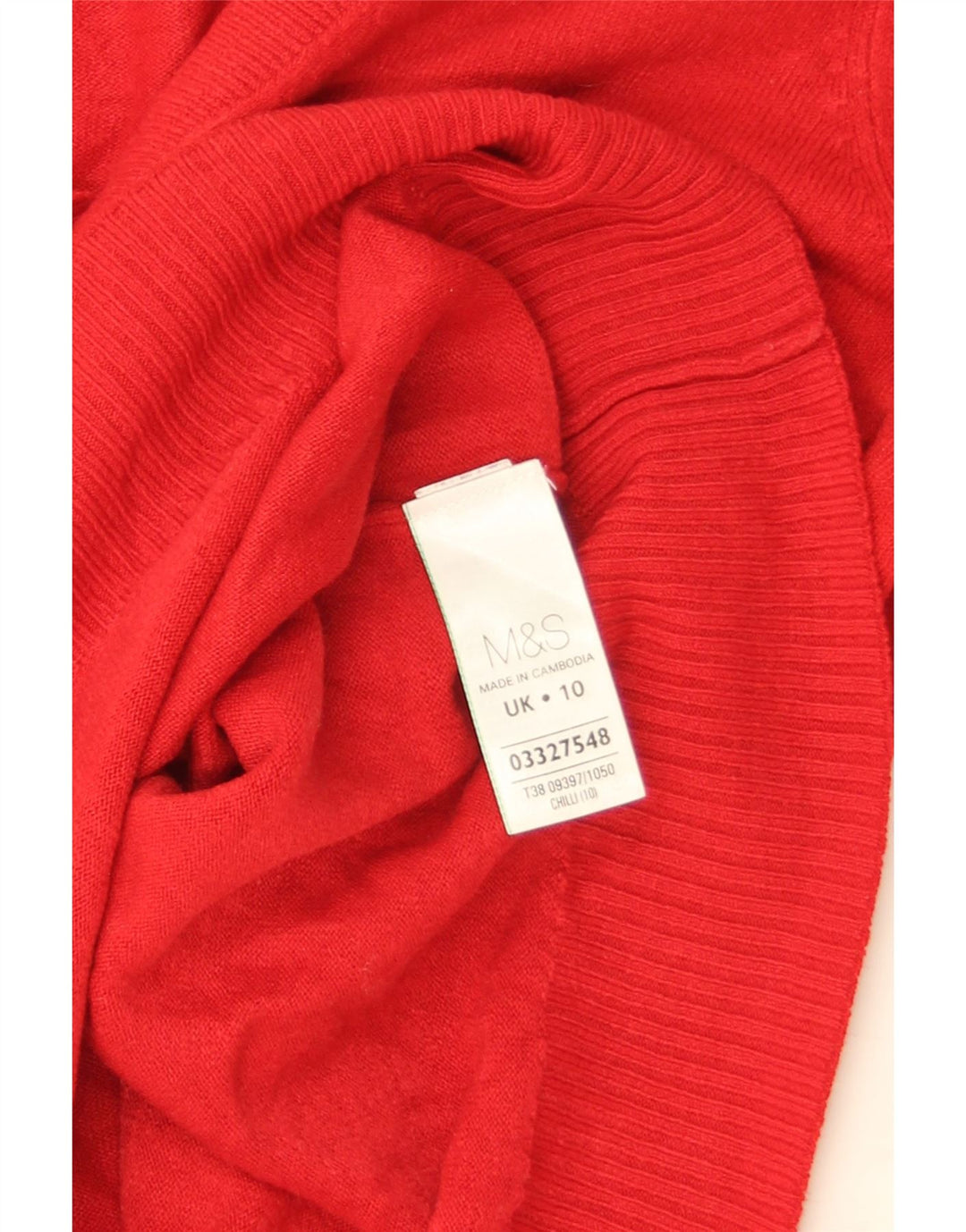 Marks & Spencer Γυναικείο πουλόβερ με λαιμόκοψη σε V UK 10 μικρό κόκκινο ακρυλικό