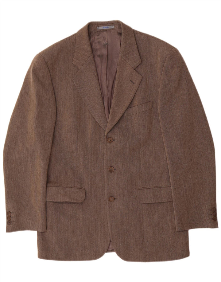 Kenzo Ανδρικό Μπουφάν Blazer με 3 κουμπιά IT 50 μεγάλο καφέ μαλλί