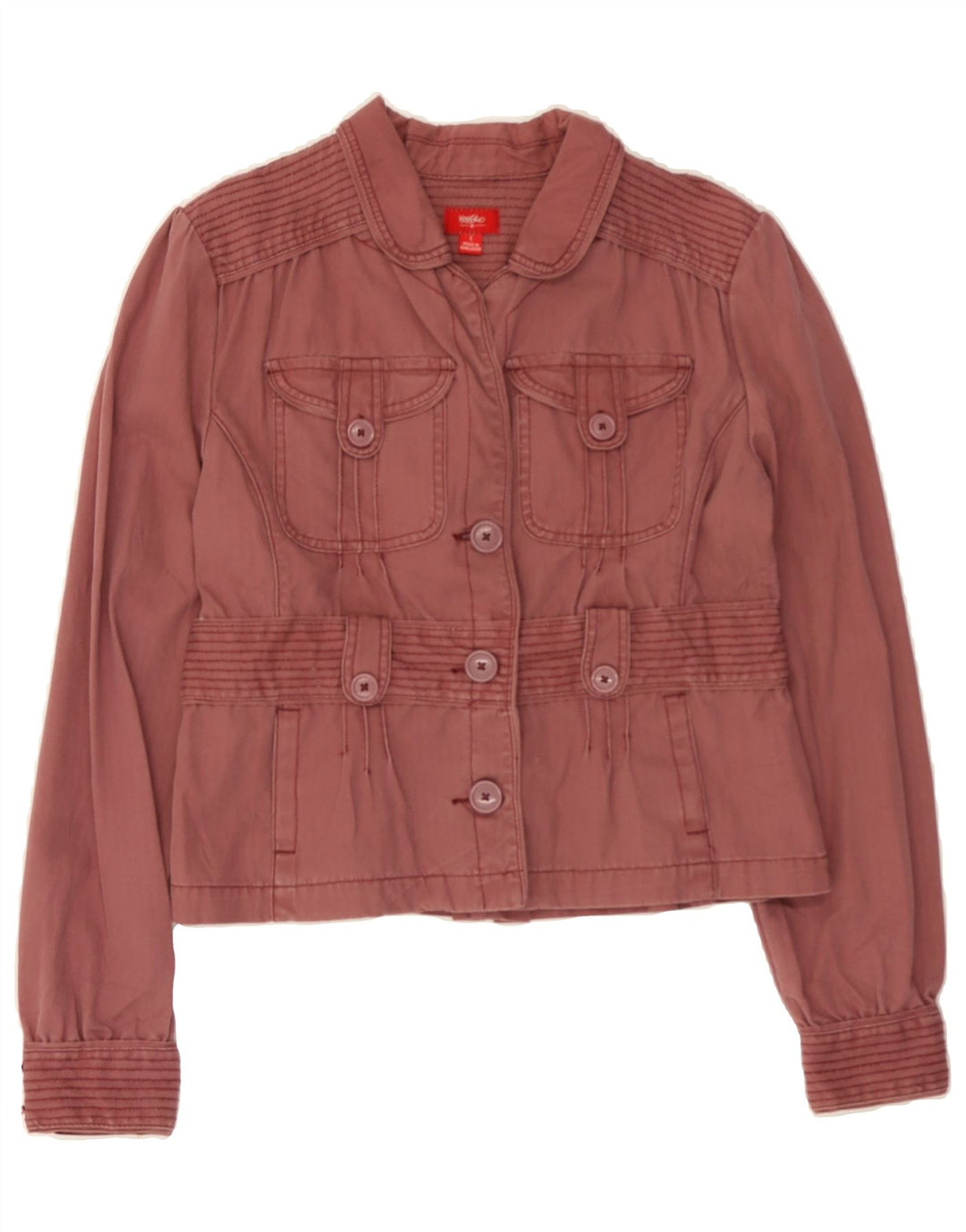 MOSSIMO Womens Crop Bomber Jacket UK 14 Large Pink Cotton Vintage Mossimo and Second-Hand Mossimo from Messina Hembry 