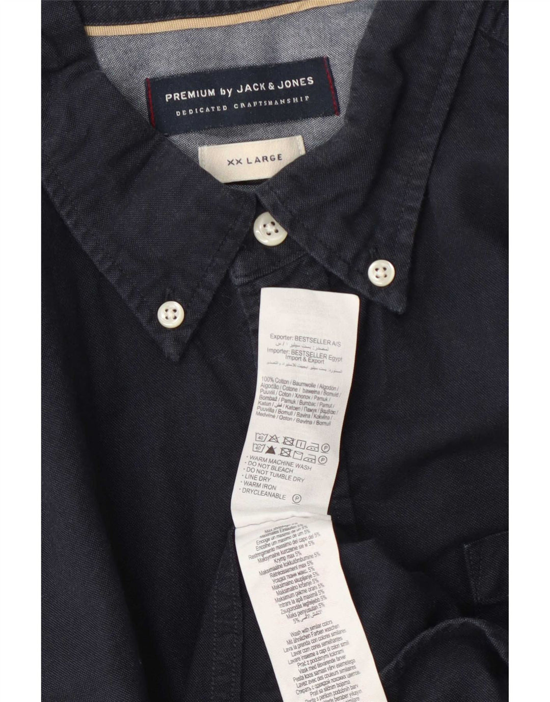 Ανδρικό πουκάμισο Jack & Jones 2XL Navy Blue Cotton