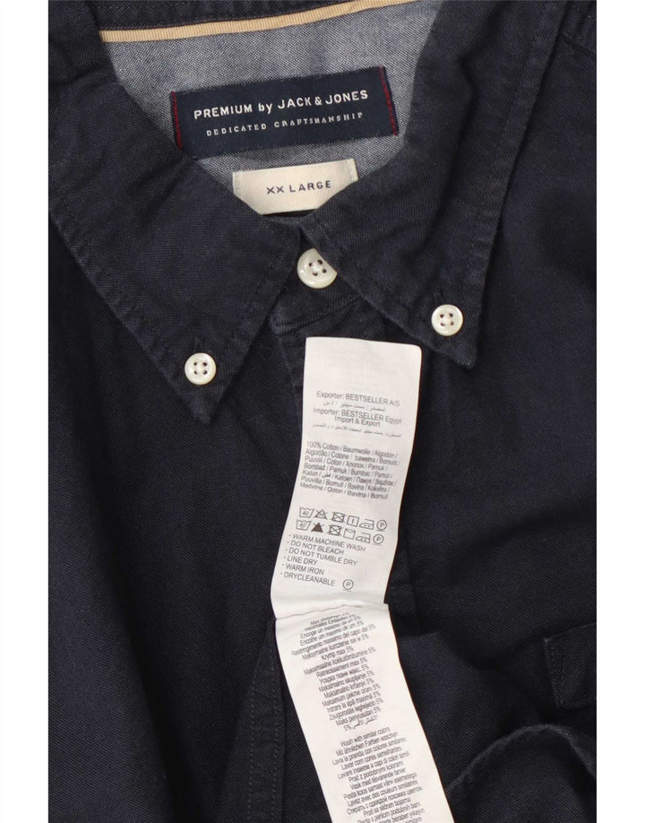 Ανδρικό πουκάμισο Jack & Jones 2XL Navy Blue Cotton