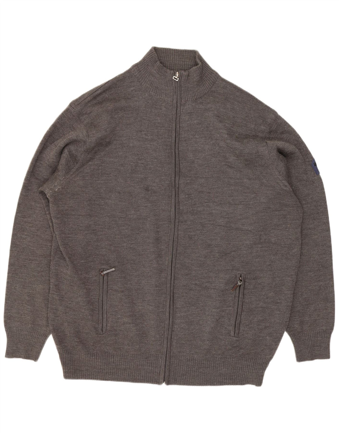 Vintage Ανδρικό πουλόβερ ζακέτα 5XL Γκρι Μαλλί Merino