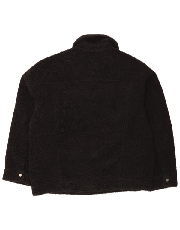 Topshop Γυναικείο Fleece Oversized Bomber Jacket UK 14 Medium Black Polyester