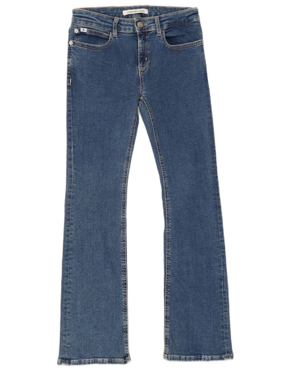 CALVIN KLEIN Girls Bootcut Jeans 11-12 ετών W26 L28 Μπλε βαμβακερό