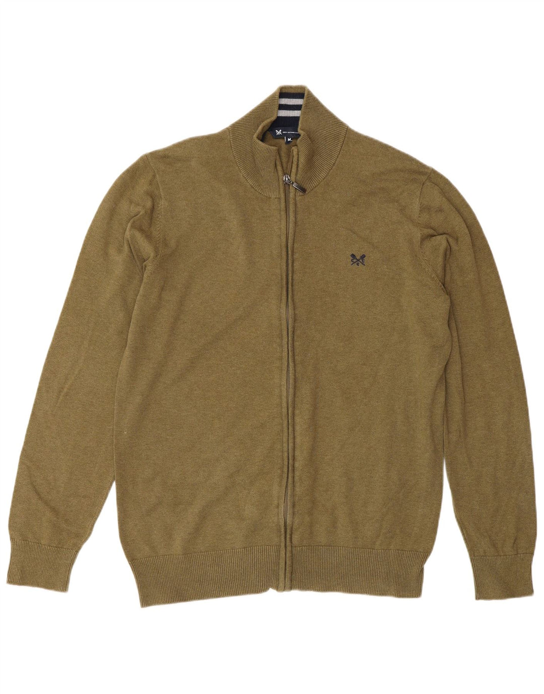 Crew Clothing Ανδρική ζακέτα πουλόβερ Μεσαίο χακί βαμβακερό