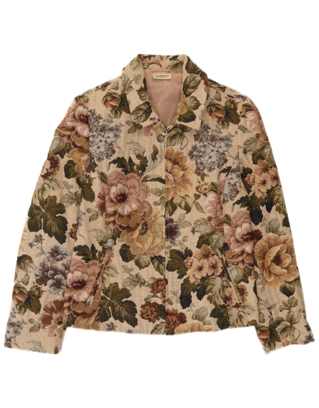 Landhaus Γυναικείο μπουφάν μπλέιζερ με φερμουάρ EU 40 Medium Beige Floral Polyester