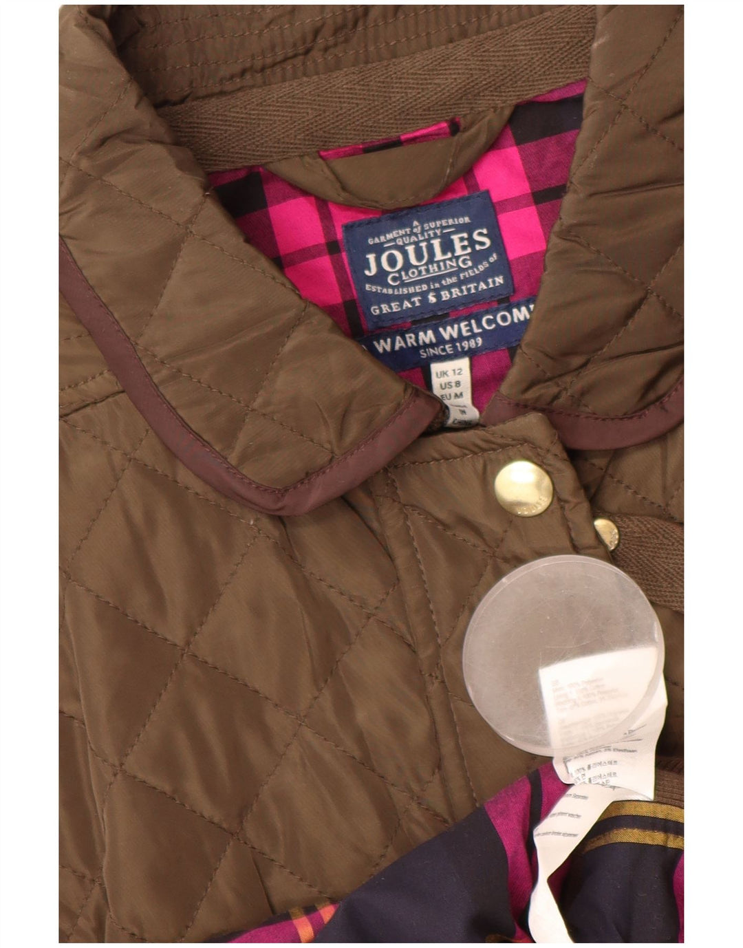 JOULES Γυναικείο Καπιτονέ Gilet UK 12 Μεσαίου καφέ Πολυεστέρας