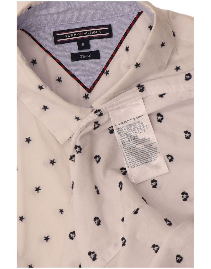 Tommy Hilfiger Γυναικείο Πουκάμισο US 8 Βαμβακερό μεσαίο λευκό με στίγματα