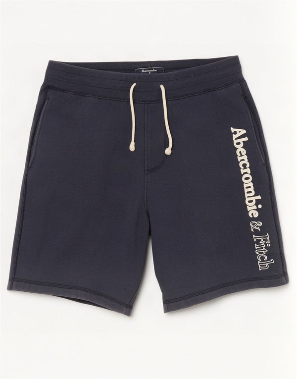 Ανδρικό γραφικό αθλητικό σορτς Abercrombie & Fitch Μικρό βαμβακερό μπλε ναυτικό