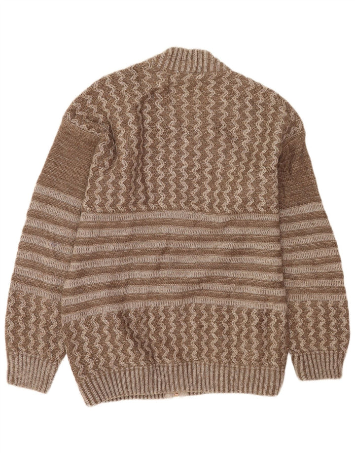 Vintage Ανδρικό γραφικό Ζακέτα πουλόβερ Μεγάλο Καφέ Μαλλί συνονθύλευμα