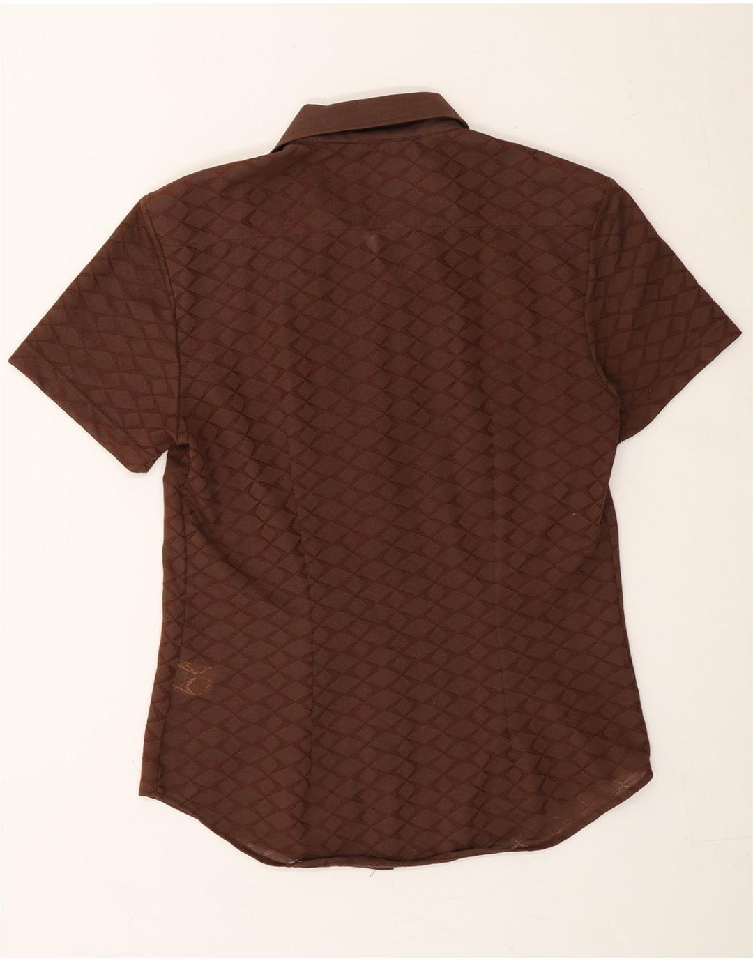 INDIAN MOTOCYCLE Mens Short Sleeve Shirt Small Brown Geometric Polyester Vintage Indian Motocycle and Second-Hand Indian Motocycle from Messina Hembry 