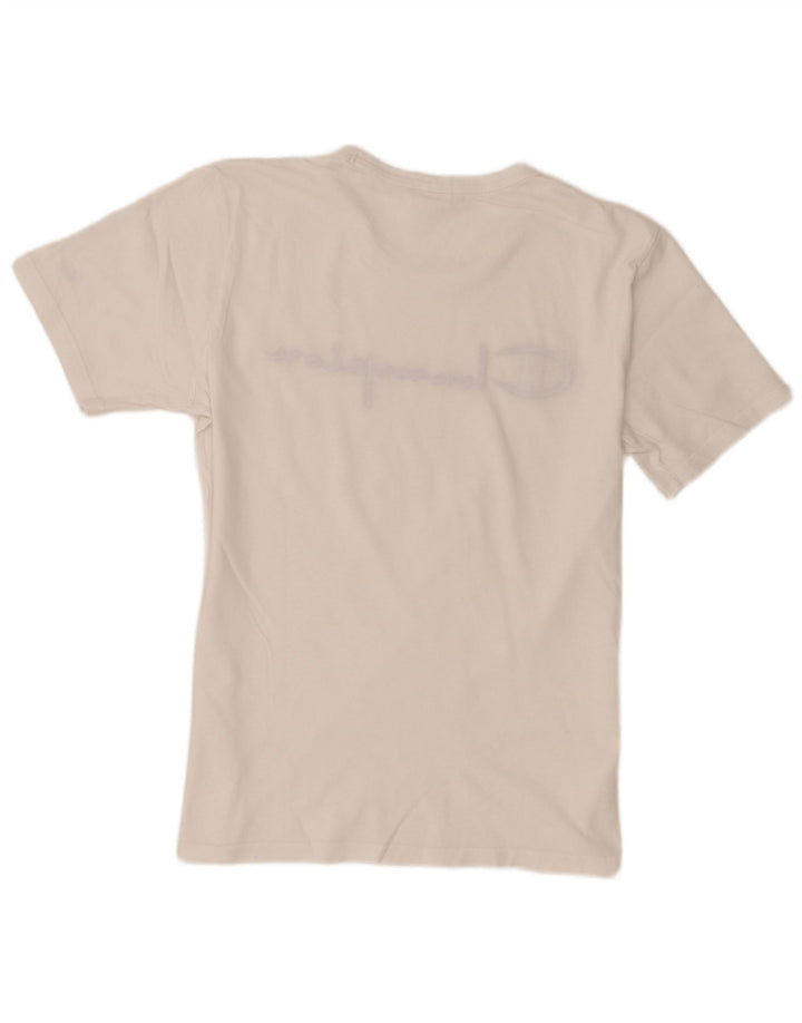 Ανδρικό γραφικό T-Shirt Champion Top από μεσαίο λευκό βαμβακερό