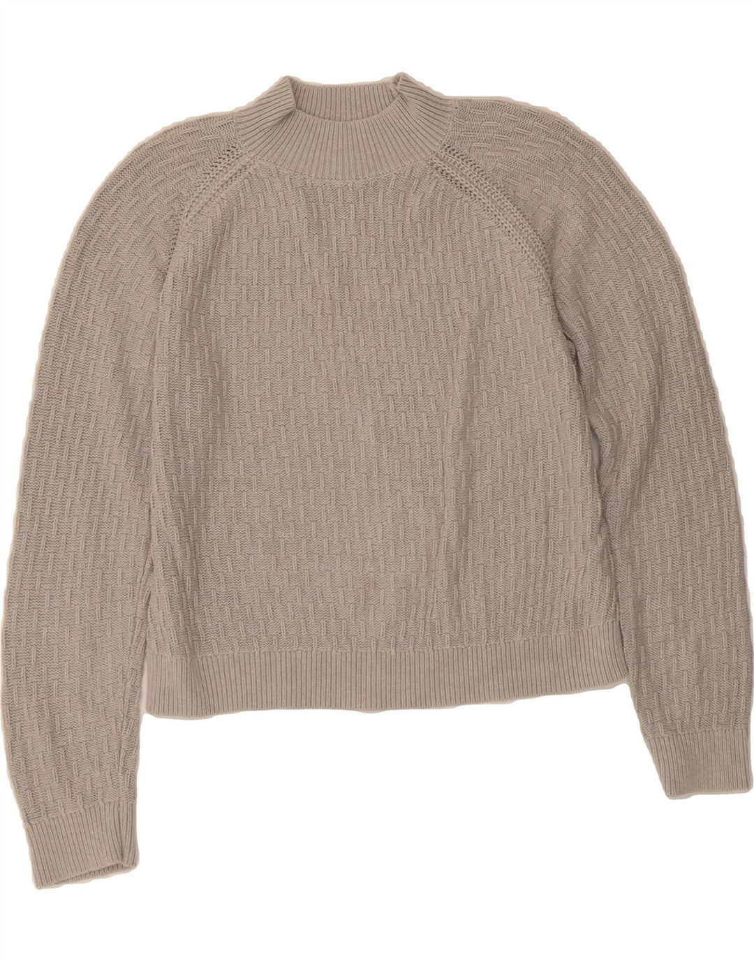 FAT FACE Womens Crop Turtle Neck Jumper Sweater UK 12 Medium Grey Cotton Vintage Fat Face and Second-Hand Fat Face from Messina Hembry 