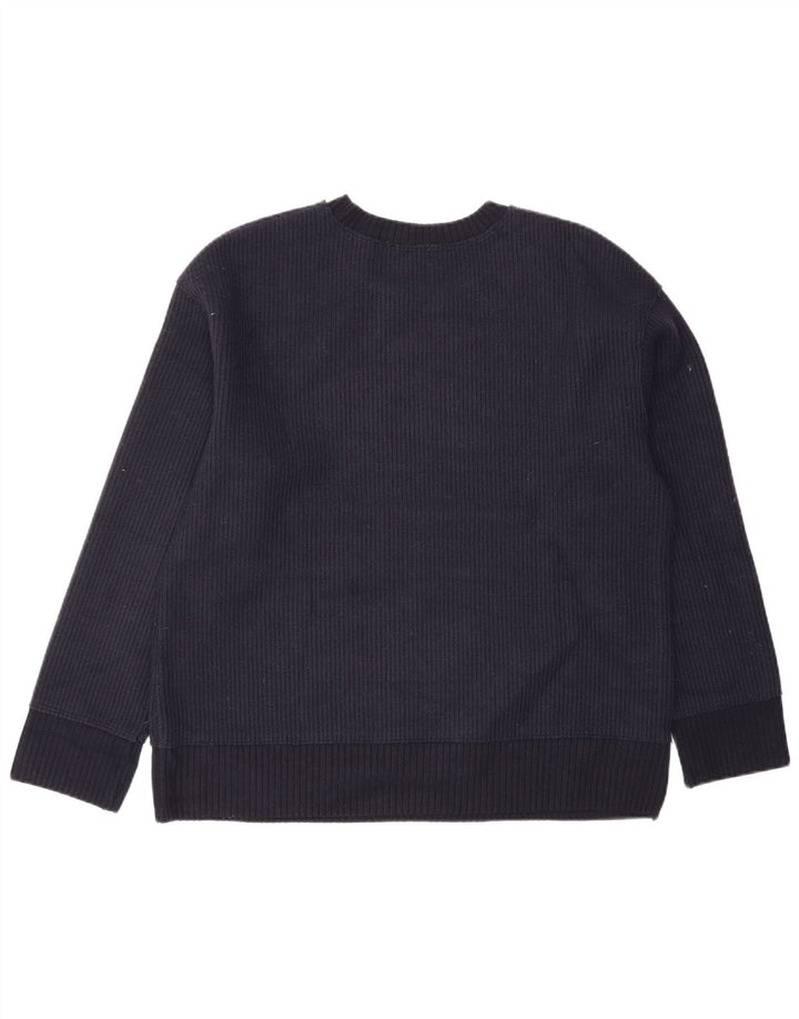 Ανδρικό πουλόβερ Zara Crew Neck Jumper Μικρό Navy Blue Viscose