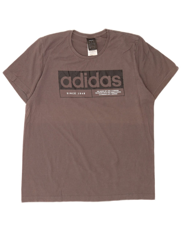 Ανδρικό γραφικό T-Shirt Adidas Top Μεσαίο γκρι βαμβακερό