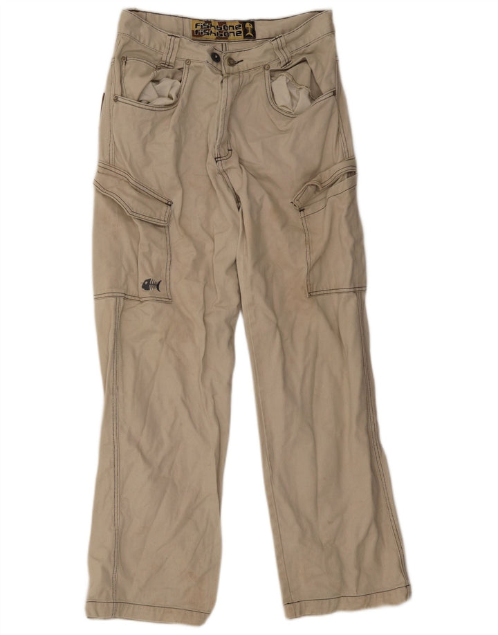 Ανδρικό ίσιο παντελόνι Cargo Fishbone Medium W32 L30 Beige