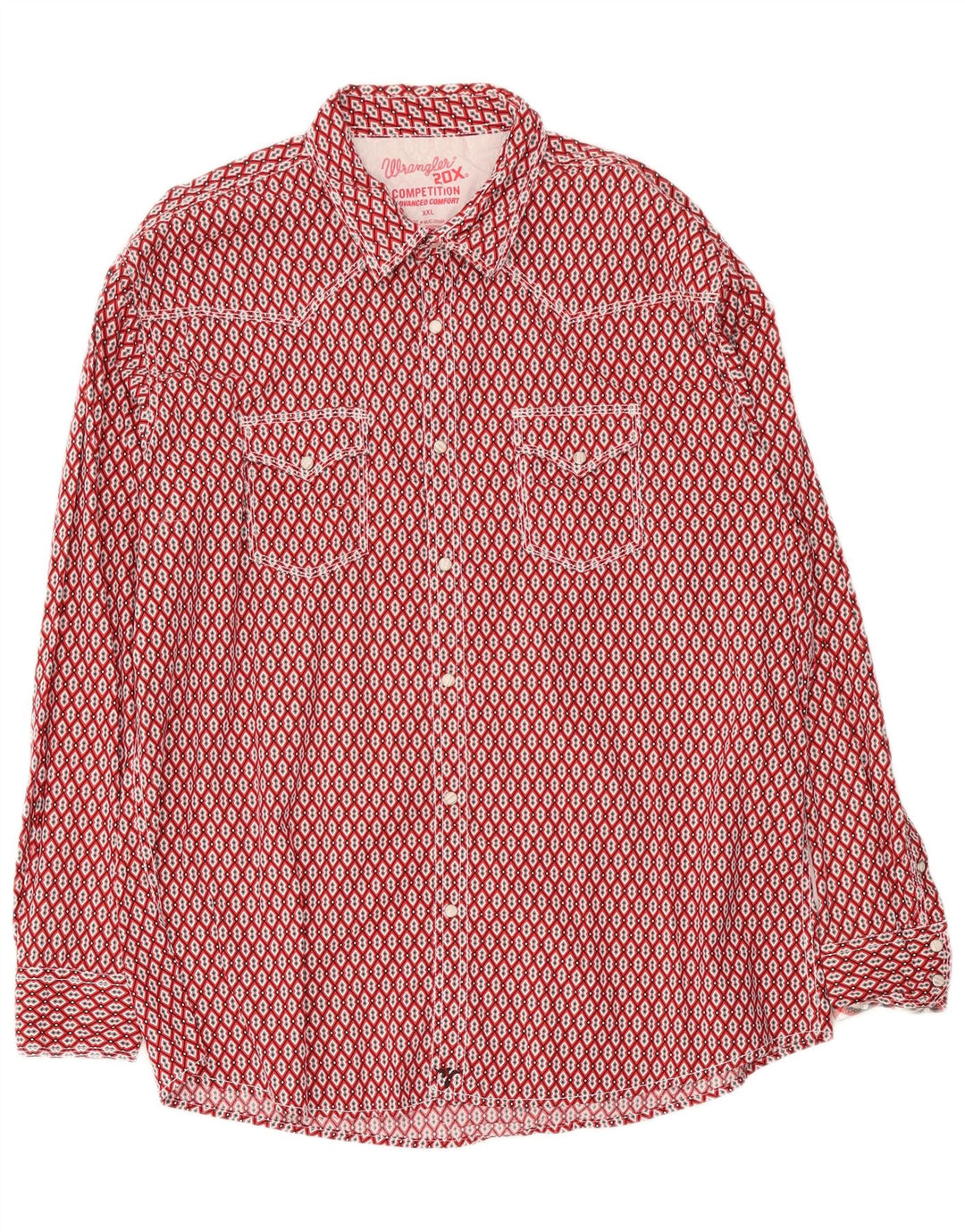 Ανδρικό πουκάμισο Wrangler 2XL κόκκινο γεωμετρικό βαμβακερό