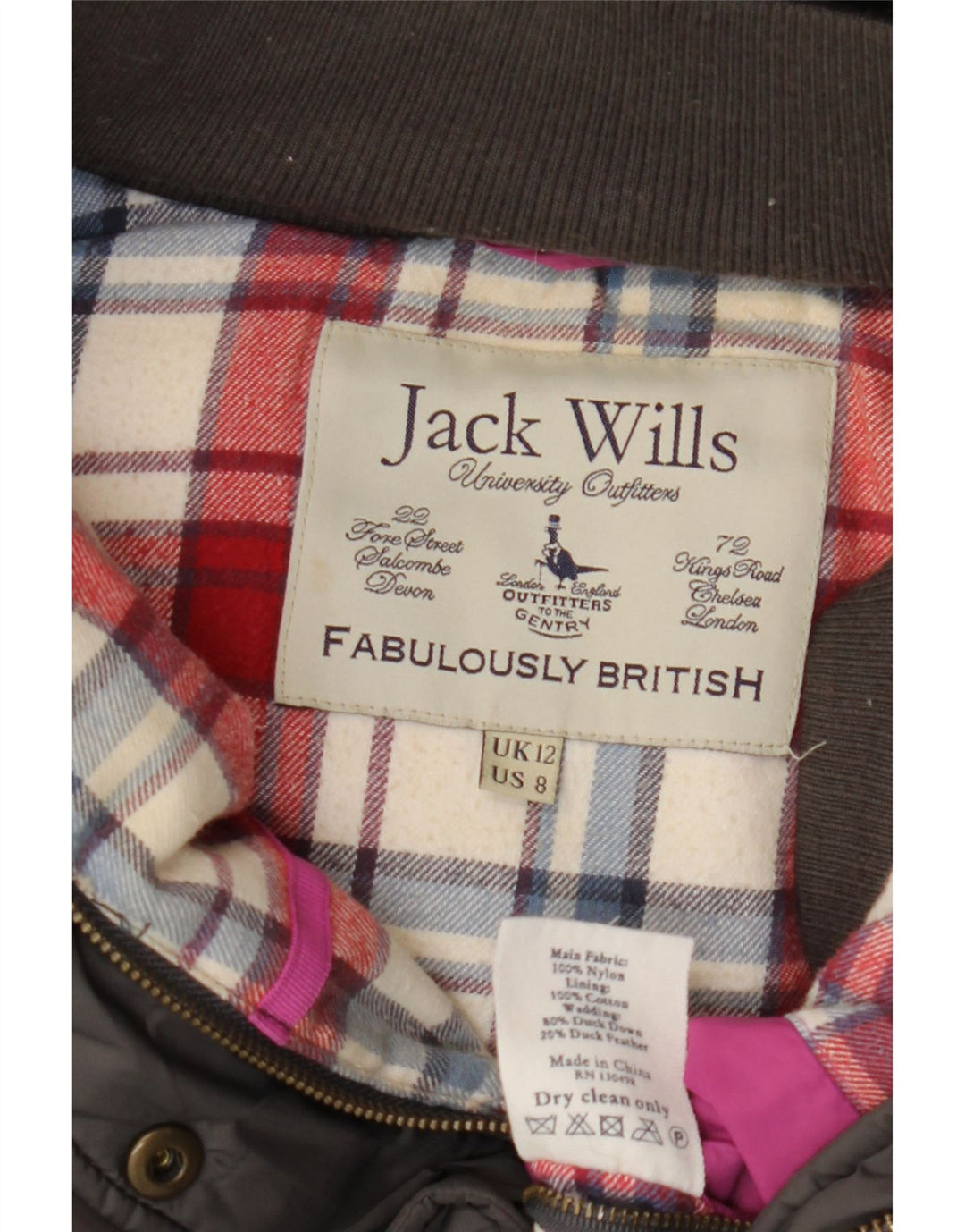 JACK WILLS Γυναικεία κουκούλα με επένδυση Gilet UK 12 Medium Grey Nylon