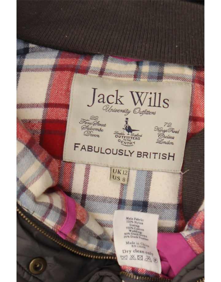 JACK WILLS Γυναικεία κουκούλα με επένδυση Gilet UK 12 Medium Grey Nylon