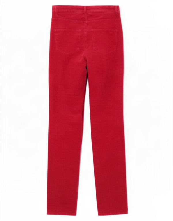 Marks & Spencer Γυναικείο ίσιο κοτλέ παντελόνι UK 8 Small W26 L29 Red