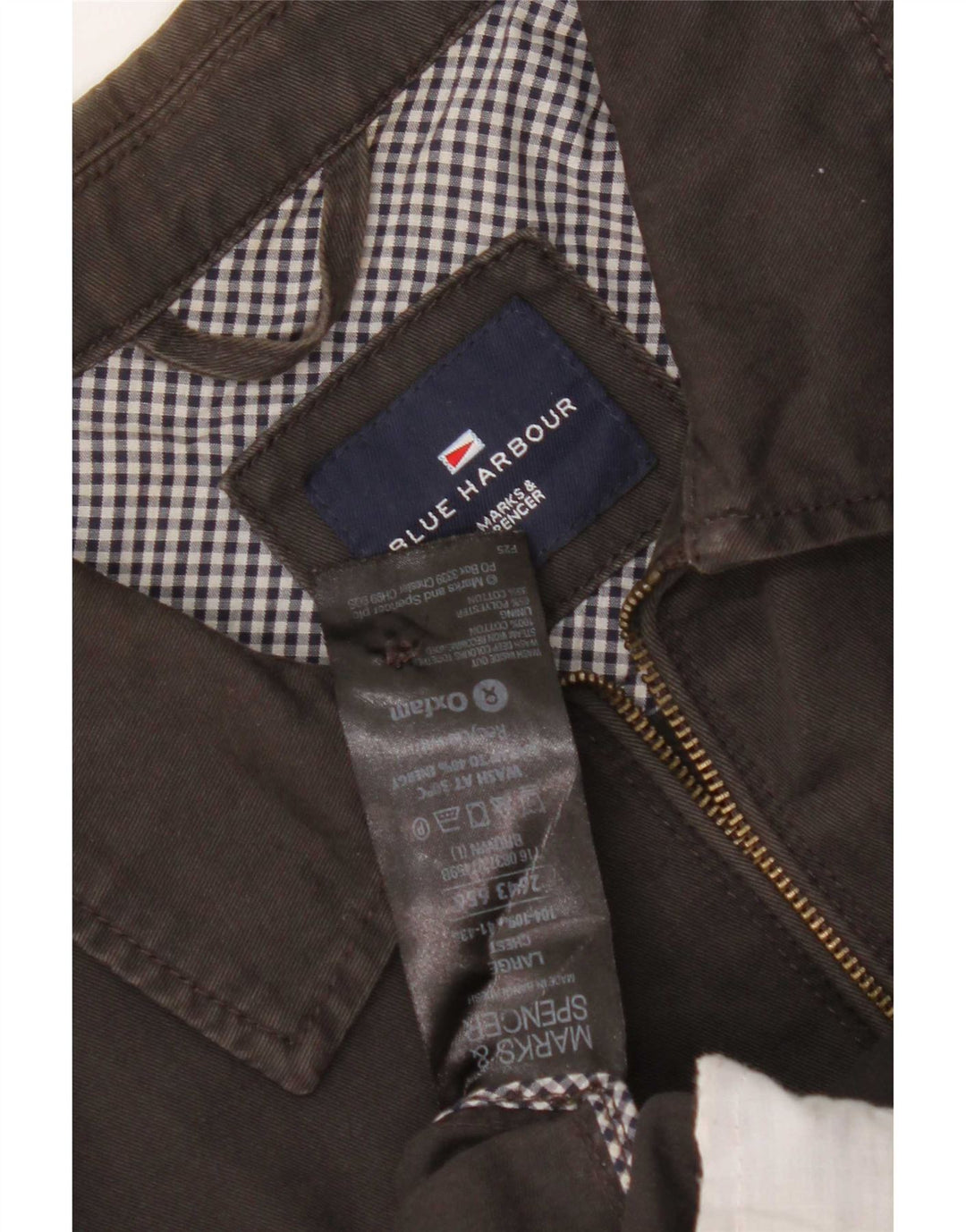 Marks & Spencer Ανδρικό Μπουφάν Μπλε Harbor Bomber UK 40 μεγάλο καφέ βαμβακερό