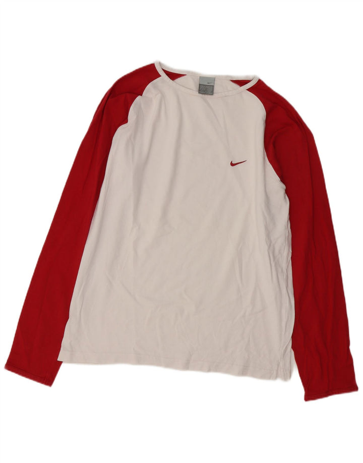 Ανδρικό τοπ Nike μακρυμάνικο UK 39/41 μεσαίο λευκό χρώμα