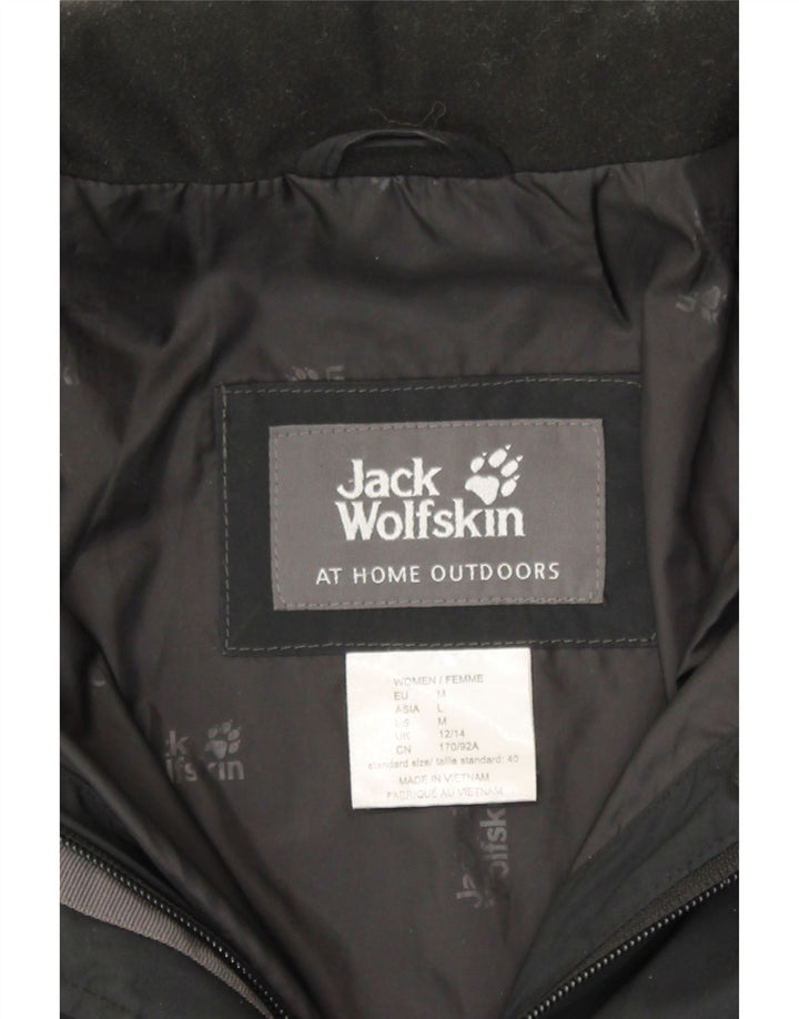 JACK WOLFSKIN Womens Windbreaker Jacket UK 12/14 Medium Black Polyester Vintage Jack Wolfskin and Second-Hand Jack Wolfskin from Messina Hembry 