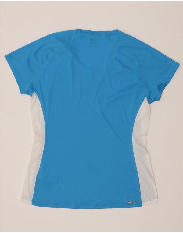 The North Face γυναικείο T-Shirt Top UK 14 Large Blue Colorblock Polyester