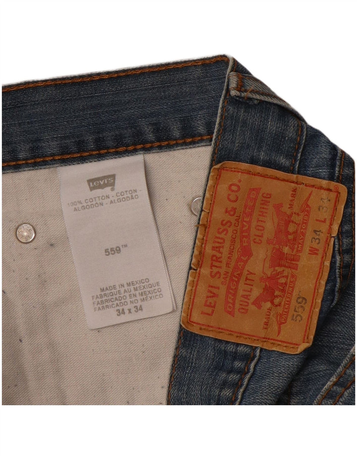 Levi's Mens 559 Relaxed Fit Straight Jeans W34 L34 Μπλε βαμβακερό