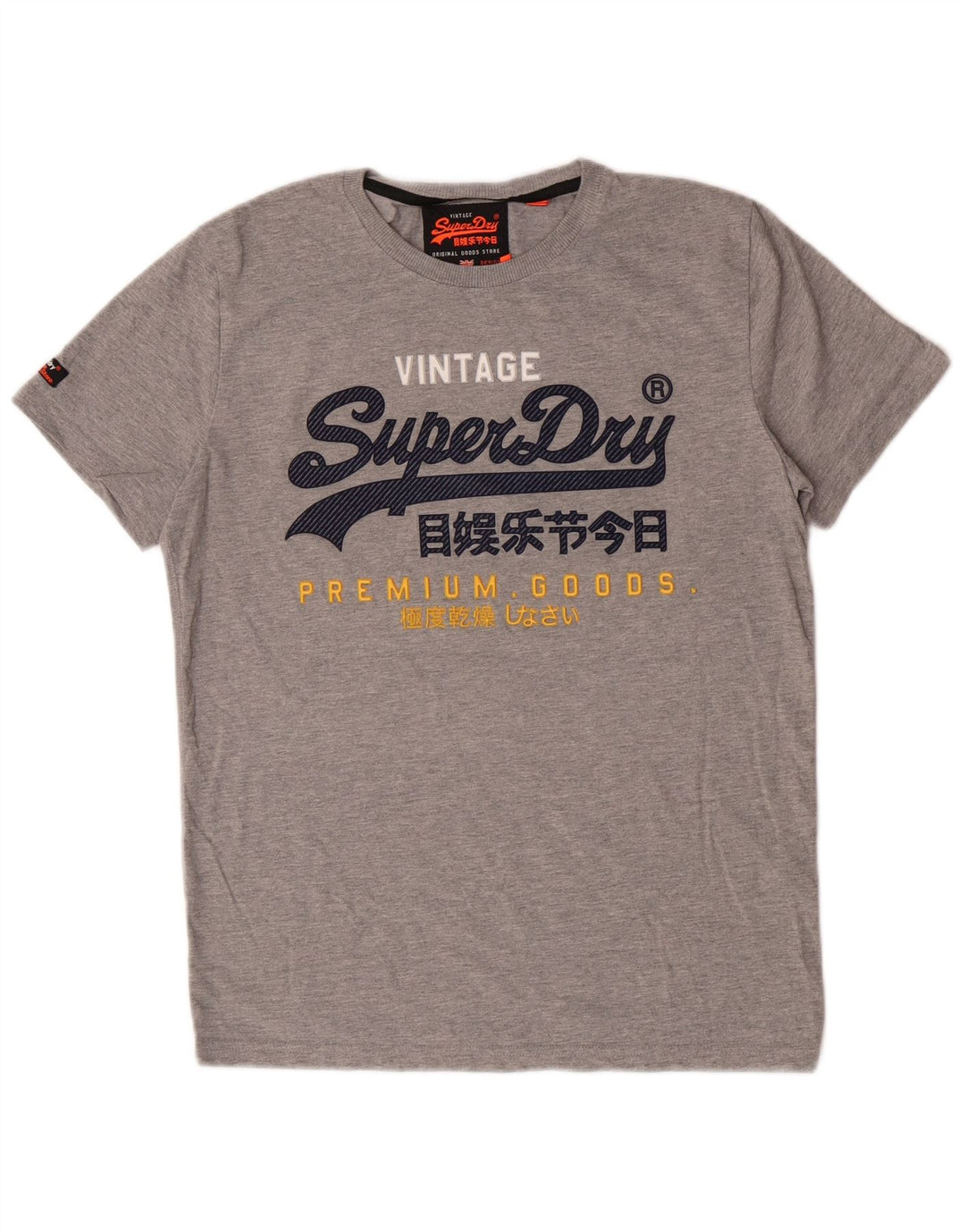 Superdry Ανδρικό T-Shirt Extra Slim γραφικό Τοπ μεγάλο γκρι βαμβακερό