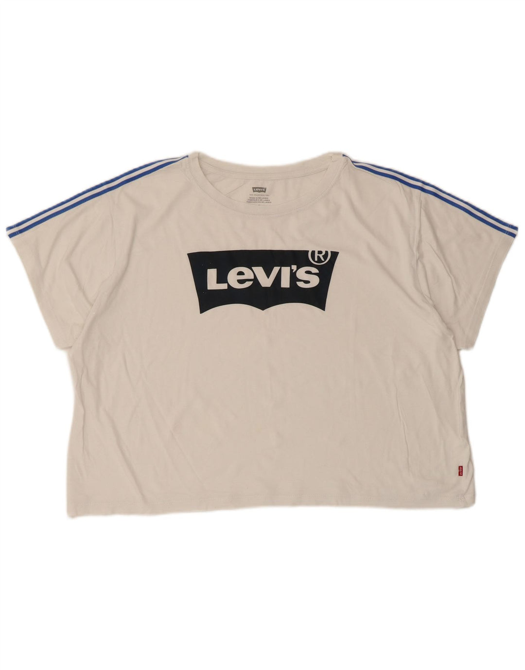 Γυναικείο γραφικό μπλουζάκι Levi's Crop Oversized Top UK 14 Medium White