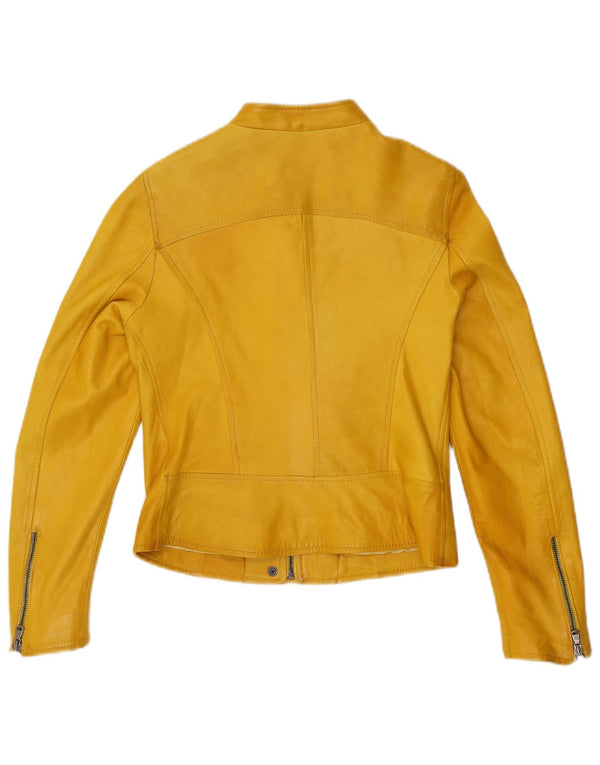 Bayside Γυναικείο Δερμάτινο Μπουφάν Biker IT 44 Medium Yellow Leather