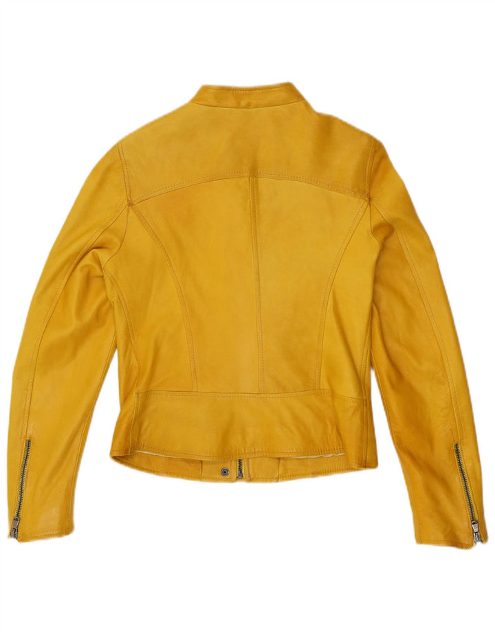 Bayside Γυναικείο Δερμάτινο Μπουφάν Biker IT 44 Medium Yellow Leather