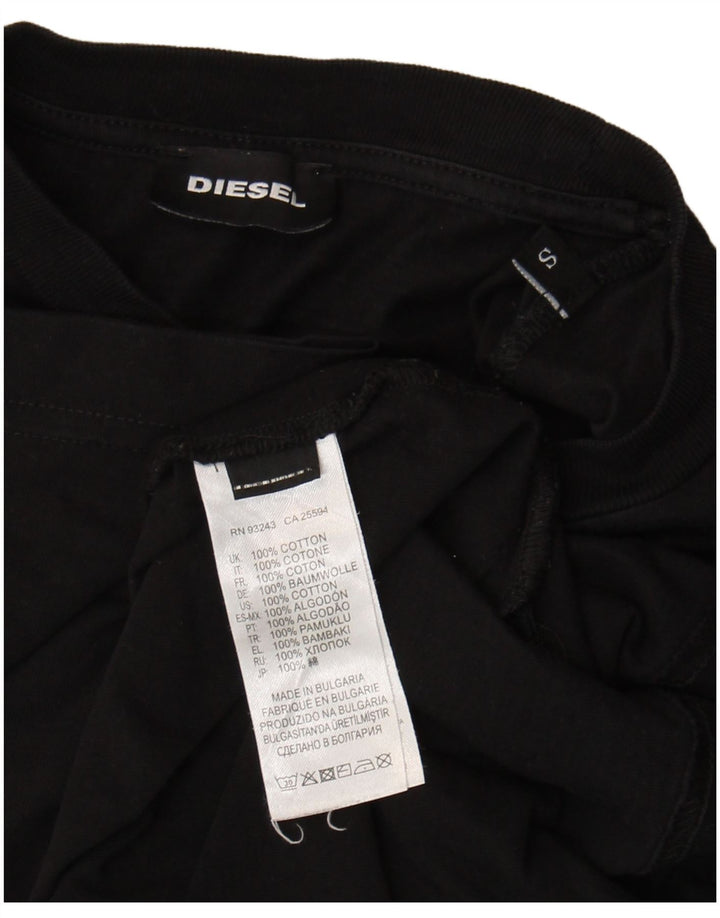 Diesel Ανδρικό γραφικό T-Shirt Top Μικρό μαύρο βαμβακερό