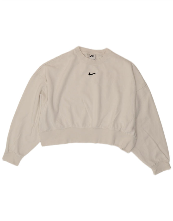 Γυναικείο φούτερ Nike Crop Jumper UK 14 Μεσαίο λευκό βαμβακερό