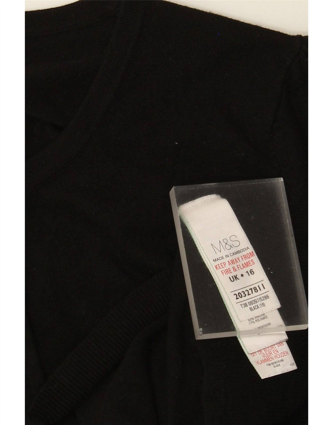Marks & Spencer Γυναικεία ζακέτα πουλόβερ UK 16 μεγάλη μαύρη βισκόζη
