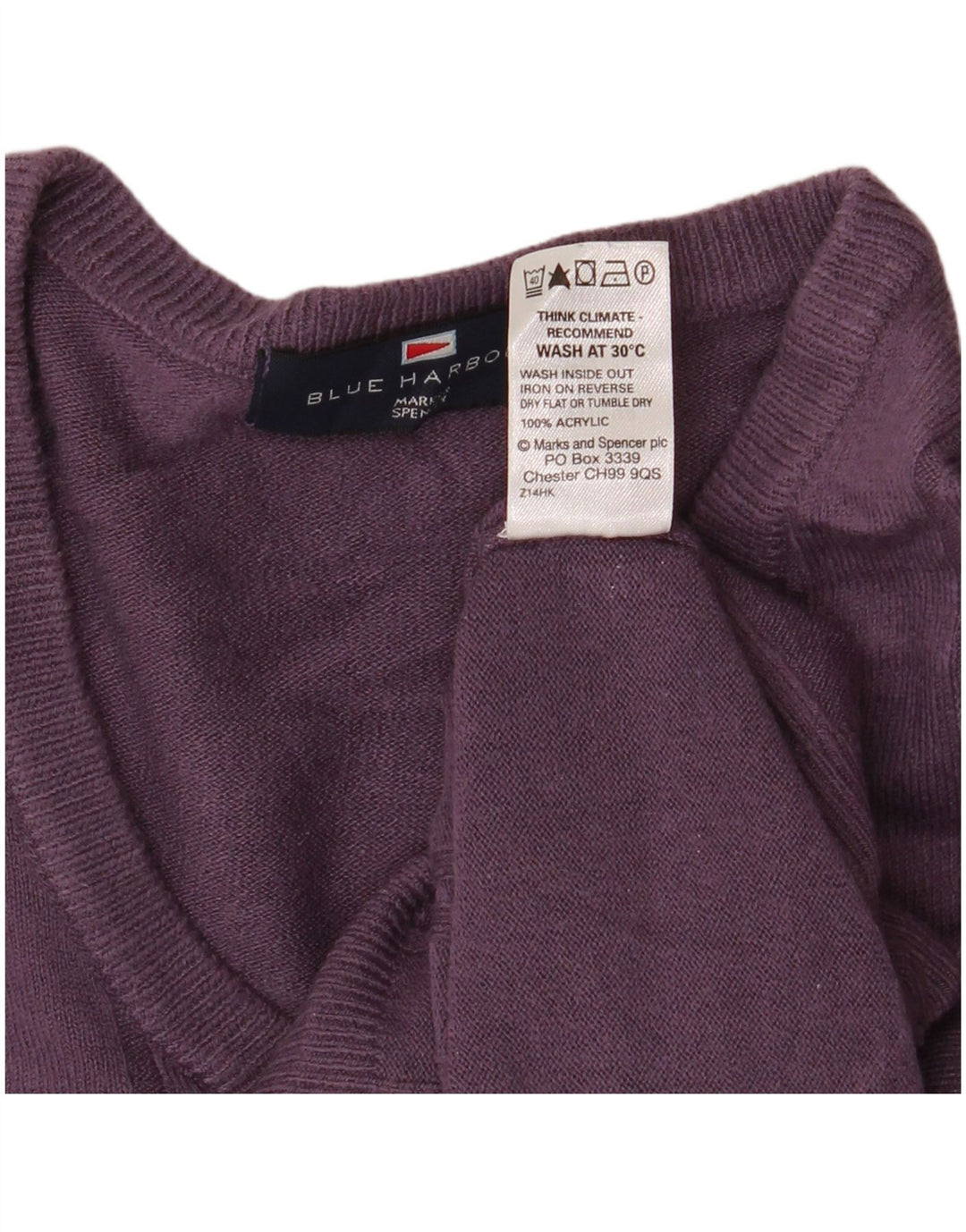 Ανδρικό πουλόβερ MARKS & SPENCER Μπλε Harbor V-Neck Jumper Medium Purple
