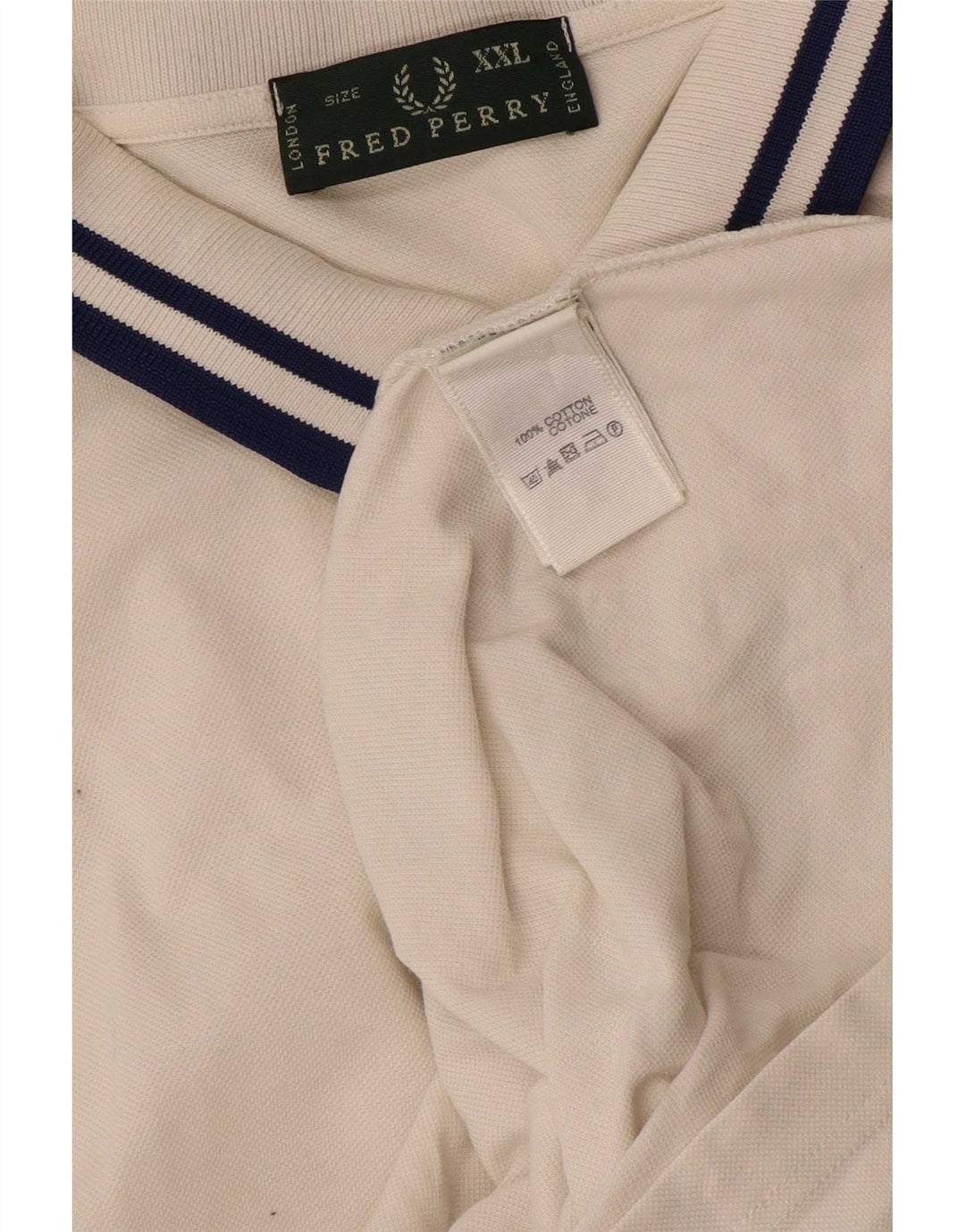 Fred Perry Ανδρικό Πόλο Μπλουζάκι 2XL Λευκό βαμβακερό ριγέ