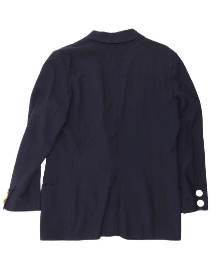 GENNY Γυναικείο σακάκι με 1 κουμπί US 12 Large Navy Blue Wool