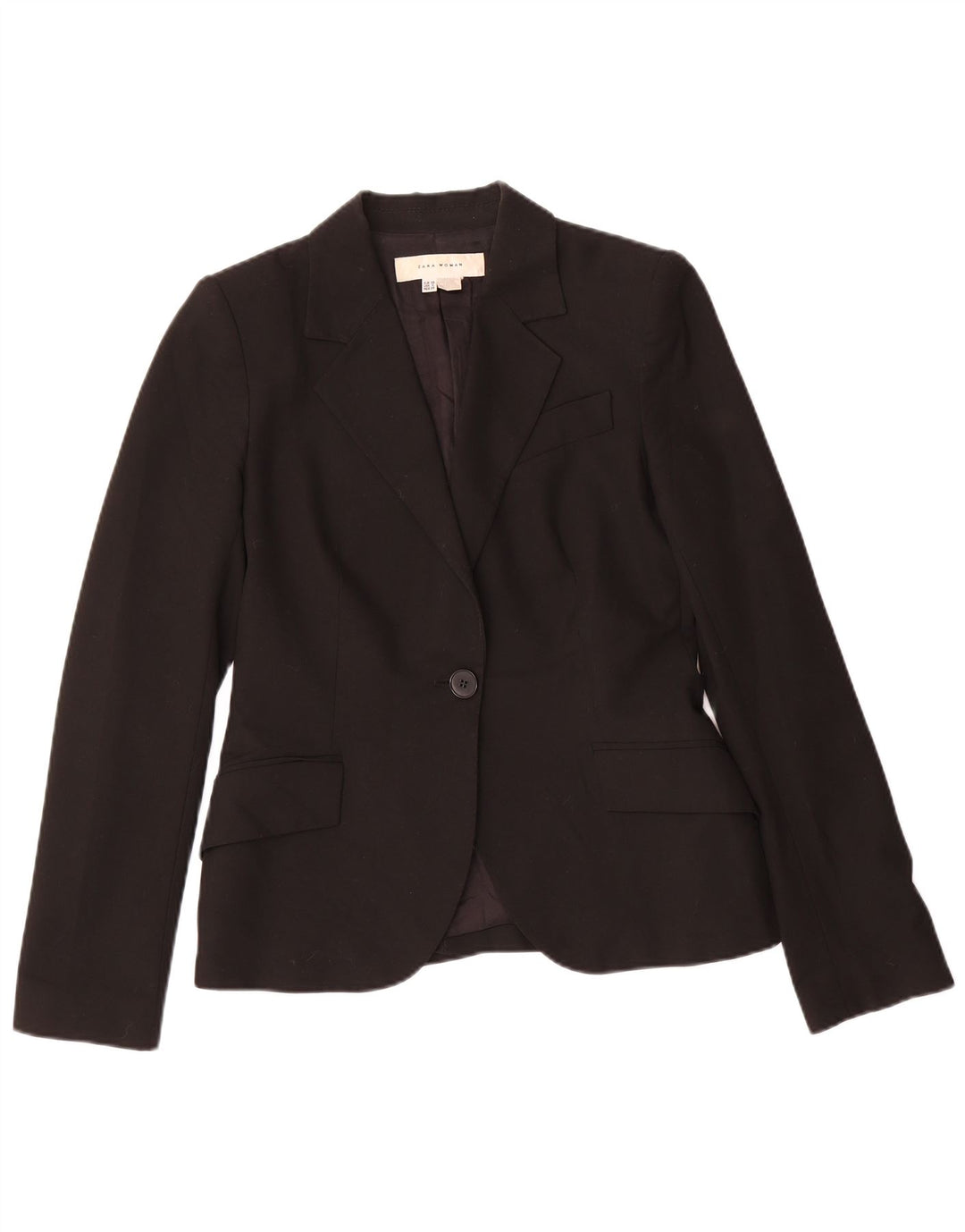 Zara Γυναικείο Μπουφάν σακάκι με 1 κουμπί EU 38 Small Black Polyester