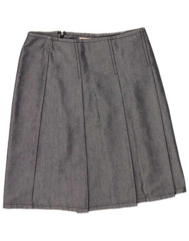 Max & Co. Γυναικεία πλισέ φούστα UK 12 Medium W30 Navy Blue Cotton