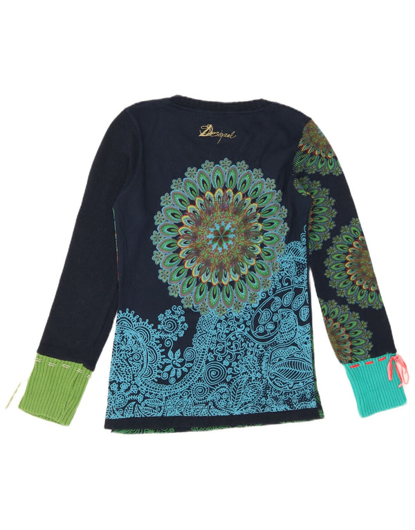 Desigual Γυναικείο Γραφικό Μακρυμάνικο UK 12 Medium Navy Blue Paisley