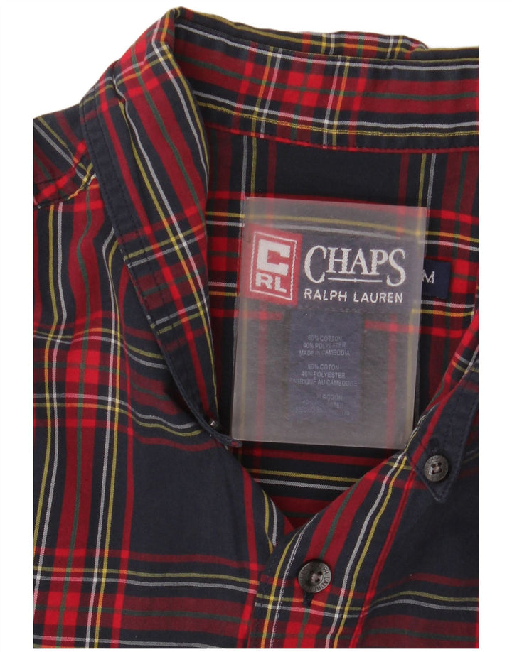 Chaps Ralph Lauren Ανδρικό πουκάμισο με μεσαίο μπλε ναυτικό καρό βαμβακερό